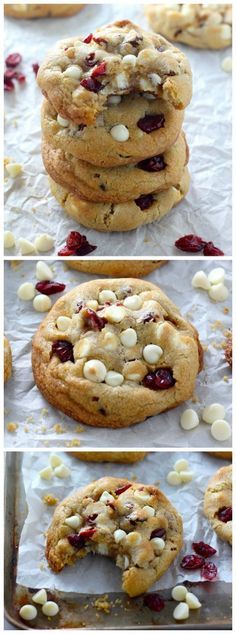 Thick and Chewy White Chocolate Cranberry Cookies