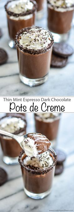 Thin Mint Dark Chocolate Espresso Pots de Creme