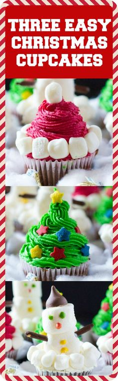 Three Easy Christmas Cupcakes