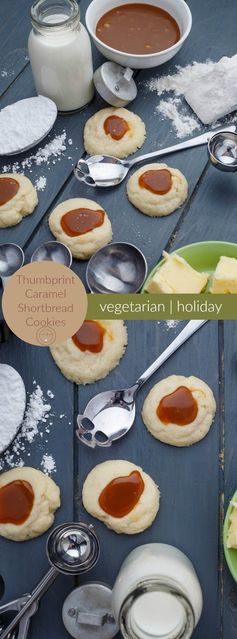 Thumbprint Caramel Shortbread Cookies