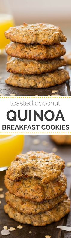 Toasted Coconut Quinoa Breakfast Cookies