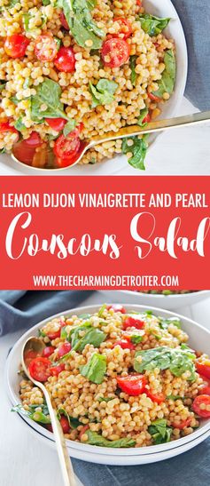 Toasted Pearl Couscous Salad with Lemon Dijon Vinaigrette