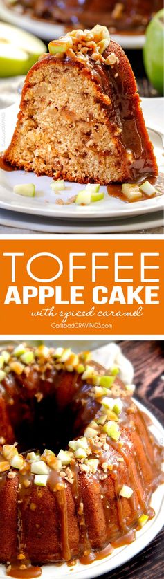 Toffee Apple Pound Cake with Spiced Caramel