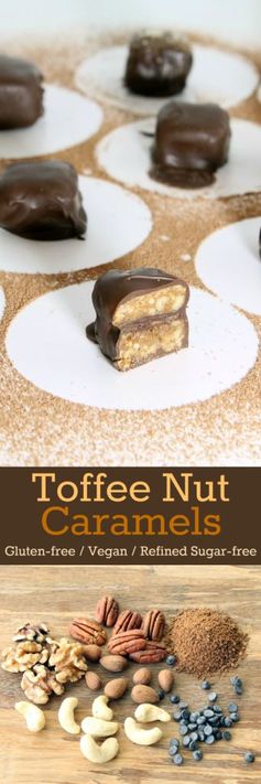 Toffee Nut Caramels (Gluten-Free, Vegan / Plant-Based, Refined Sugar-Free