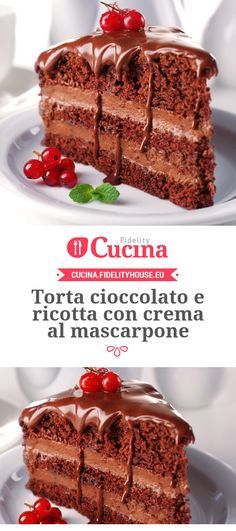 Torta cioccolato e ricotta con crema al mascarpone