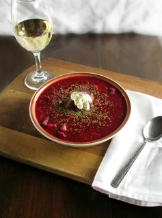 Traditional Ukrainian Red Borscht Soup