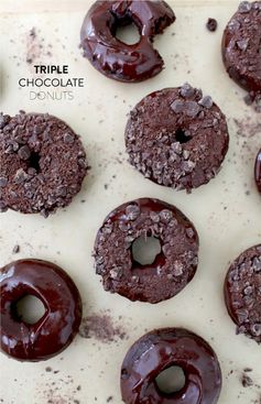 Triple Chocolate Baked Donuts