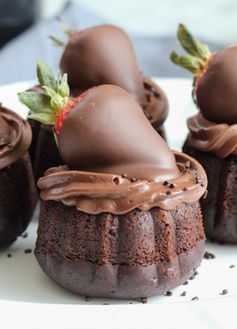 Triple Chocolate Mini Bundt Cakes for a Ghirardelli Valentine's Day