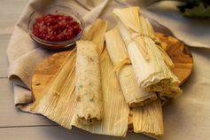 Turkey Dinner Tamales with Chipotle Cranberry Sauce