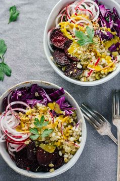 Turmeric Tahini & Roasted Beets Power Bowls