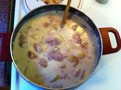 Using the Christmas Ham Bone, Makes You Feel Good Potato Soup