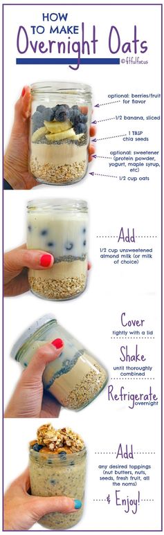 Vanilla Blueberry Overnight Oats (gluten free, vegan