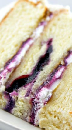 Vanilla Layer Cake with Blueberry Cardamom Curd