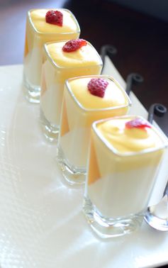 Vanilla Pannacotta with Mango Mousse