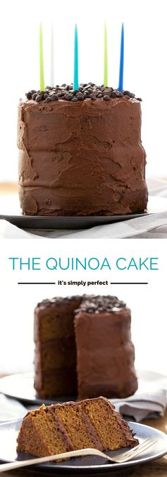 Vanilla Quinoa Cake with Vegan Chocolate Frosting