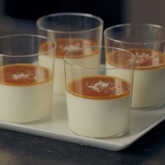 Vanilla Rum Panna Cotta with Salted Caramel