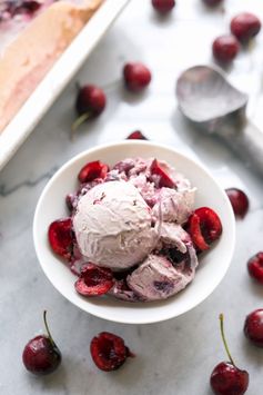 Vegan Amaretto Cherry Ice Cream