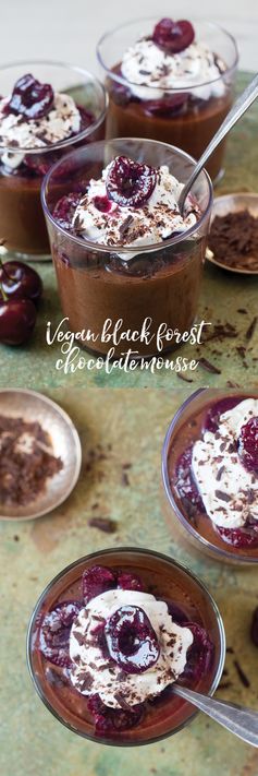 Vegan black forest chocolate mousse