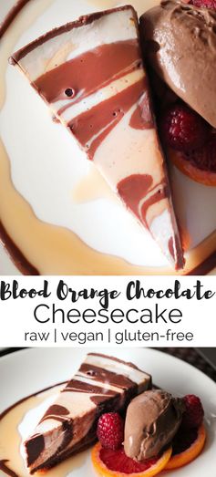 Vegan Blood Orange Chocolate Cheesecake