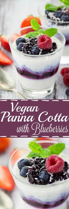 Vegan Blueberry Coconut Panna Cotta