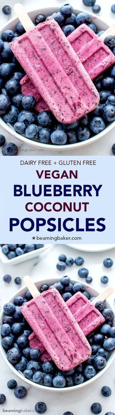 Vegan Blueberry Coconut Popsicles (Gluten Free, Dairy Free