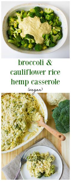 Vegan Broccoli and Cauliflower Rice Hemp Casserole