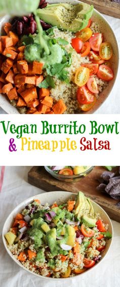 Vegan Burrito Bowl & Pineapple Salsa