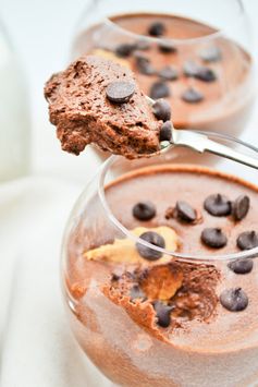 Vegan Chocolate Chip and Peanut Butter Mousse made with Chickpea Water