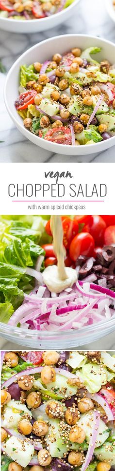 Vegan Chopped Salad with Spiced Chickpeas