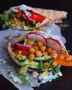 Vegan Dill Pickle Roasted Chickpea Gyros