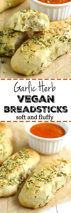 Vegan Garlic Herb Breadsticks