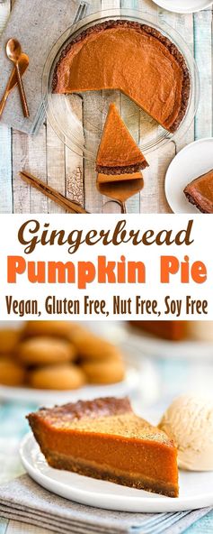 Vegan Gingerbread Pumpkin Pie