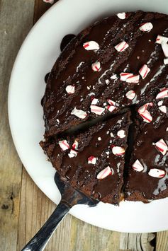 Vegan Gluten-free Chocolate Peppermint Christmas Cake