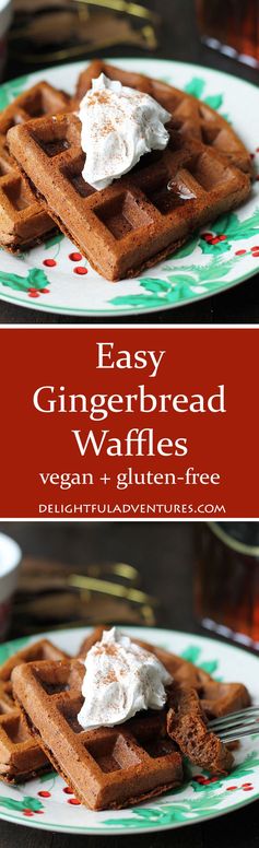 Vegan Gluten Free Gingerbread Waffles