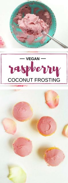 Vegan Lemon Coconut Cupcakes with Coconut Raspberry Frosting