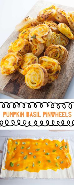 Vegan Pumpkin Basil Pinwheels