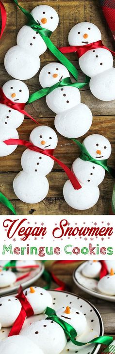 Vegan Snowmen Meringue Cookies