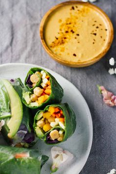 Vegan Spring Rolls w/ Spicy Turmeric Coconut Sauce