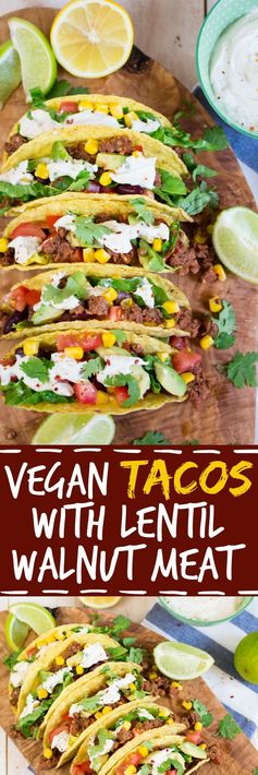 Vegan Tacos with Lentil Walnut Meat