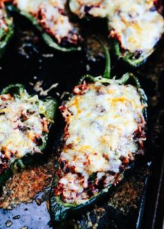 Vegetarian Enchilada Stuffed Poblano Peppers