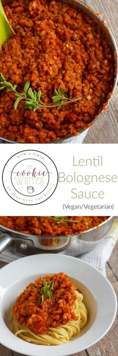 Vegetarian Lentil Bolognese Sauce (Vegan