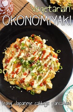 Vegetarian okonomiyaki (Japanese cabbage pancakes