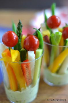 Veggie Dip Cups with Green Goddess Dip