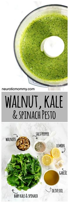 Walnut, Kale and Spinach Pesto