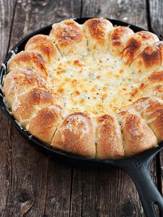 Warm Skillet Bread and Artichoke Spinach Dip