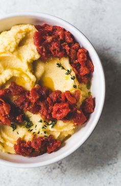 Whipped Rutabaga Mash with Quick Tomato Confit