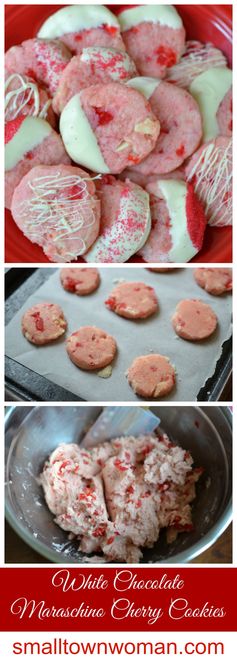 White Chocolate Maraschino Cherry Cookies