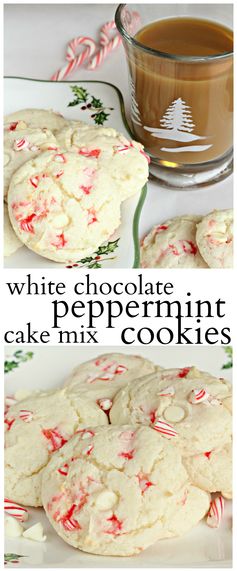 White Chocolate Peppermint Cake Mix Cookies