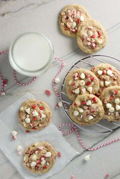 White Chocolate Peppermint Crunch Cookies