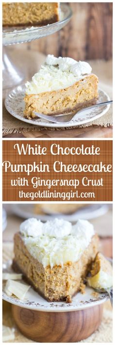 White Chocolate Pumpkin Cheesecake with Gingersnap Crust